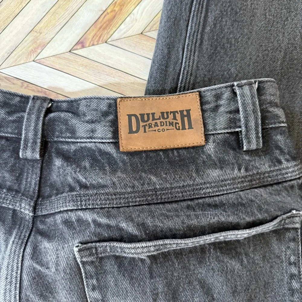 Duluth Trading Co Flex Relaxed Fit Black Cotton Jeans 5 Pocket 33x34 Casual Fall